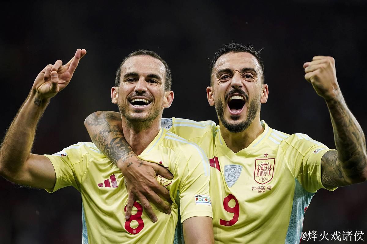 欧国联-何塞卢闪电进球法比安双响 10人西班牙4-1大胜瑞士